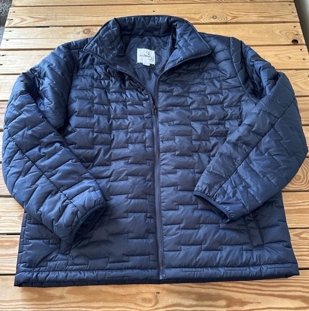 Sam Edelman NWT Men’s Full zip Brick Quilt puffer jacket size XL Navy L2